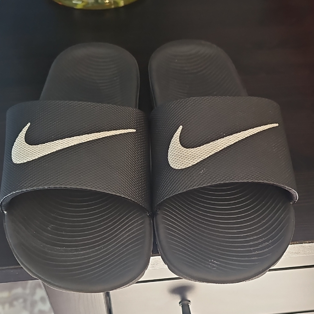 Nike Black and White Slide Sandals